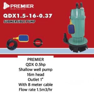 Premier QDX 0.5HP shallow well pump 16m head