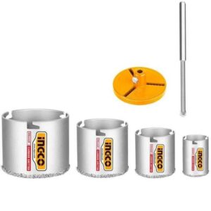 INGCO 6Pcs Carbide gritted hole saw set
