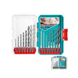 Total 16 Pcs metal, masonry and wood drill bits set