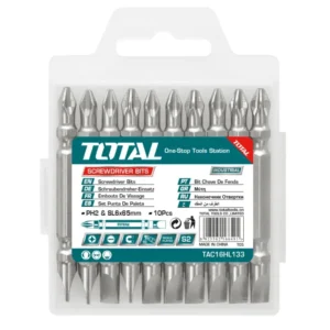 Total Screwdriver bit PH2+SL6.0,65mm,10pcs/set